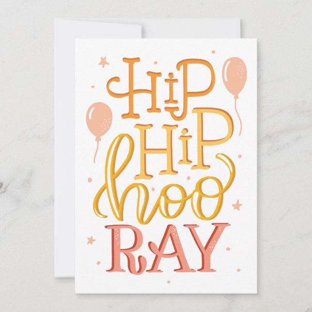 Hip Hip Hourra Carte de Fête d'Anniversaire & de F (Devant)