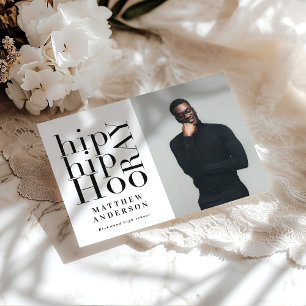 Hip hip hourra photo graduation fête invitation