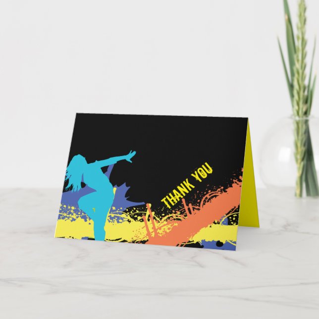 HIP HOP DANCE Bat Bar Mitzvah Merci Card (Devant)