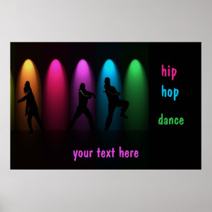 Hip hop Dance Girls on Stage Poster Modèle