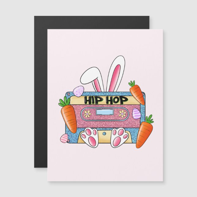 Hip-Hop Lapin de Pâques Mixtape - Cassette Rétro (Devant / Derrière)