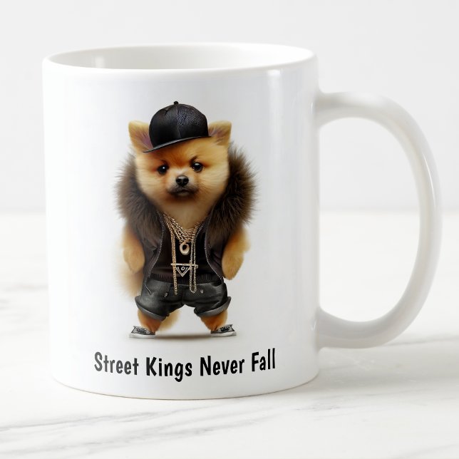 Hip hop Pomeranian Thug Café Mug (Créateur téléchargé)