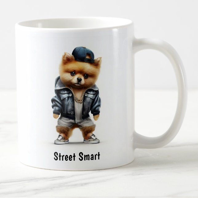 Hip hop Pomeranian Thug Café Mug (Créateur téléchargé)