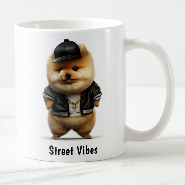 Hip hop Pomeranian Thug Café Mug (Créateur téléchargé)
