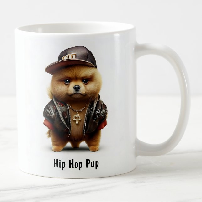 Hip hop Pomeranian Thug Café Mug (Créateur téléchargé)