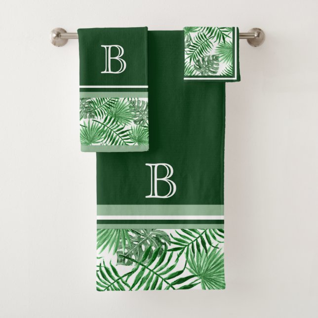 Hip Retro Tropical Green Palm Leafs Motif Personna (En situation)