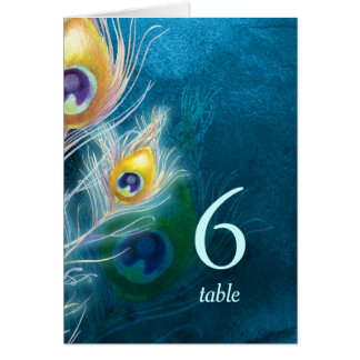 Hip Stylish Peacock Blue Mariage Numéros de table