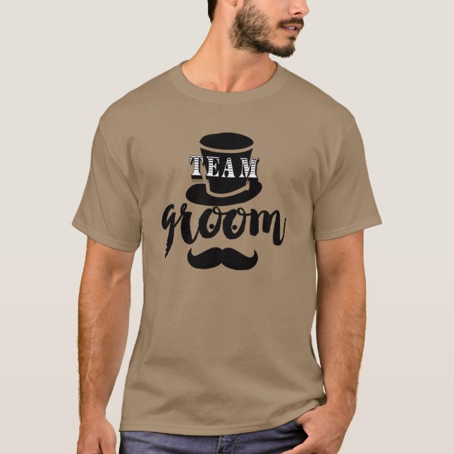 Hip Team Groom Top Hat Moustache T-shirt (Devant)