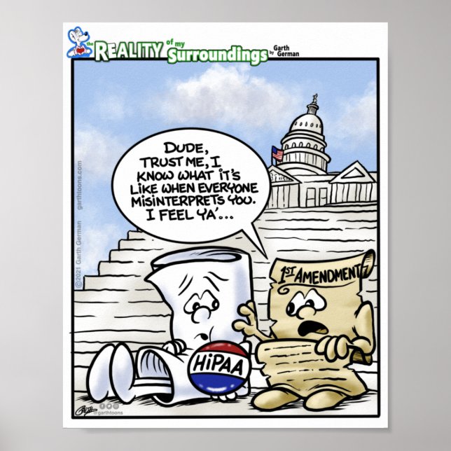 HIPAA 1er amendement Poster mal compris (Devant)