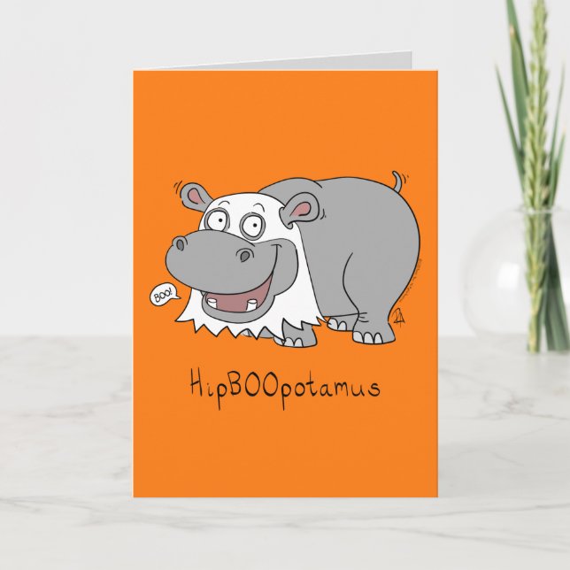 HipBOOpotamus - Carte de voeux Halloween Hippo (Devant)