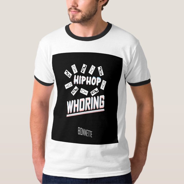 Hiphop whoring titré ringer tshirt (Devant)