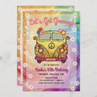 Hippie Anniversaire Fête Invitation et jeu