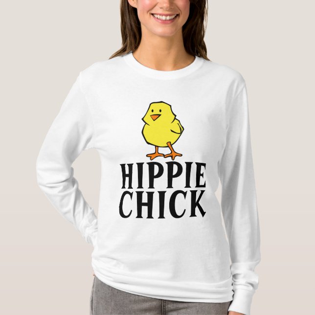HIPPIE CHICK FUNNY LADIES T-SHIRTS (Devant)