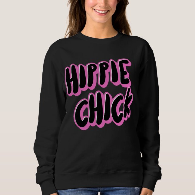 HIPPIE CHICK LADIES T-SHIRTS SWEATSHIRT (Devant)
