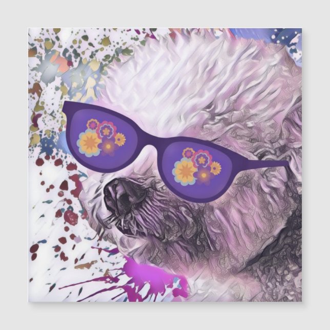 Hippie 'Chon l'aimant flexible Bichon (Devant)