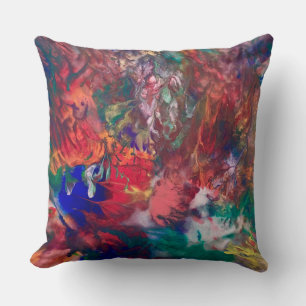 Hippie coloré arc-en-ciel Boho lancer oreiller Lum
