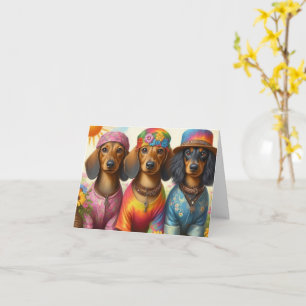 Hippie Dachshund N'Importe Quelle Carte D'Occasion