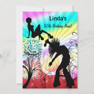 hippie disco rétro party Invitation