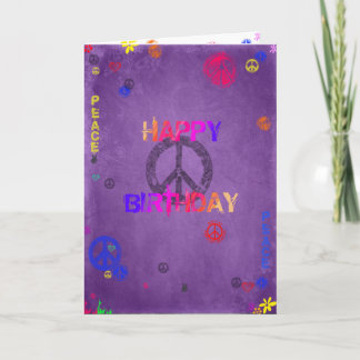 Hippie Joyeuse carte d'anniversaire violet