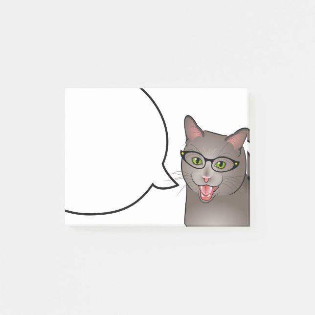 Hippie Kitty de geek de notes de post-it de chat (Devant)