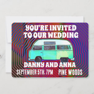HIPPIE LES INVITATIONS DE MARIAGE DE VAN DES ANNÉE