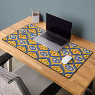 Hippie motif oeil quirky bleu jaune psychédélique