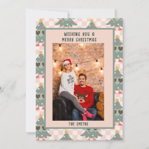 Hippie Portrait de Noël Carte de vacances photo