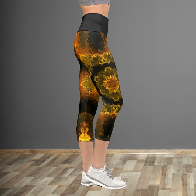 Hippie psychédélique Leggings jaunes et noirs (Créateur téléchargé)