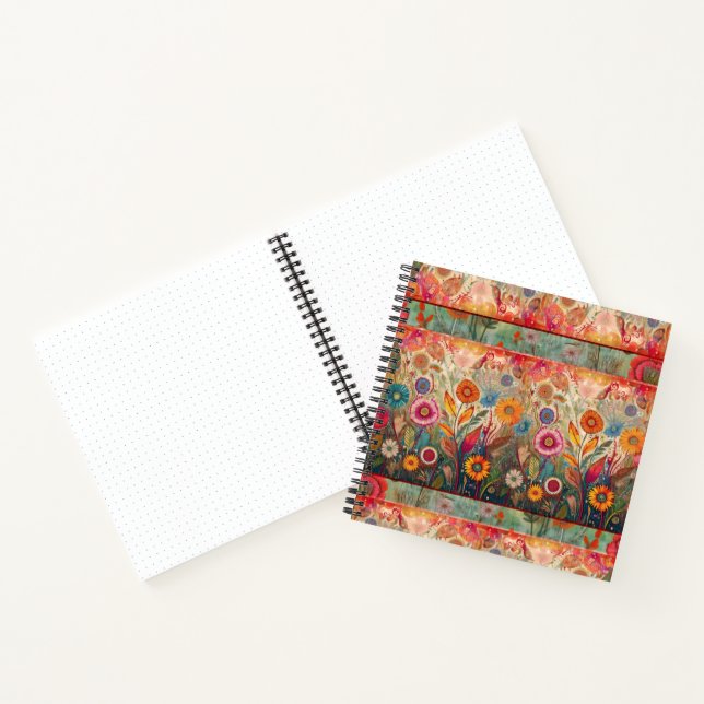 Hippie rétro : Carnet de jardin rouge (Intérieur)