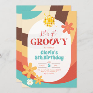 Hippie rétro Invitation d'anniversaire Super