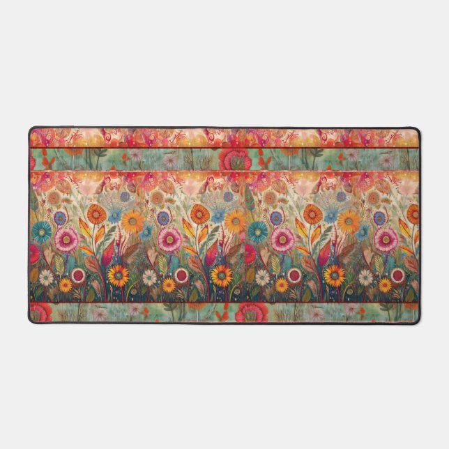Hippie rétro : Mat de bureau du jardin rouge (Recto)