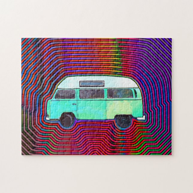 HIPPIE VAN PSYCHÉDÉLIQUE COULEURS JIGSAW PUZZLE (Horizontal)