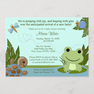 Hippity Frog Baby shower Invitation tortue escargo