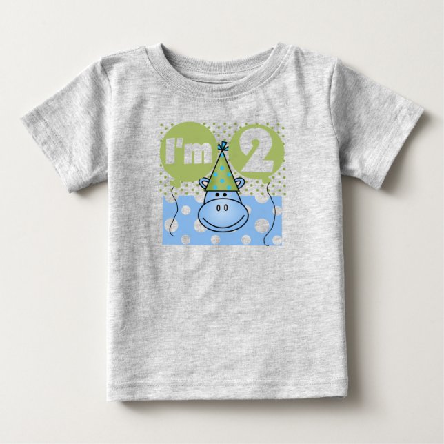 Hippo 2e Anniversaire Tshirts et cadeaux (Devant)