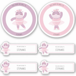 Hippo Ballerina Ce livre appartient à Sticker