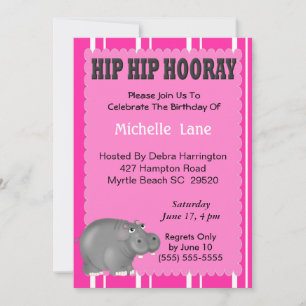 Hippo Invitation d'anniversaire