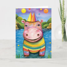 Hippo River Revels : Carte Anniversaire de enfant