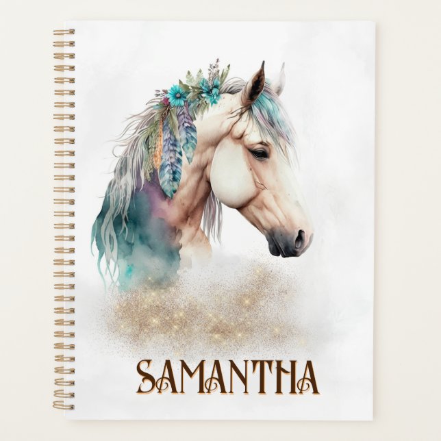 Hippocampe aquarelle dans la brume moody couleurs  (Devant)