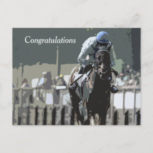 Hippocampe Avec Jockey En Carte Postale Bleue