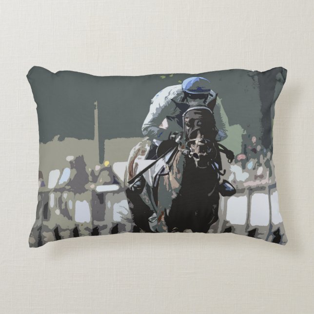 Hippocampe Avec Jockey En Coussin Accent Bleu (Devant)