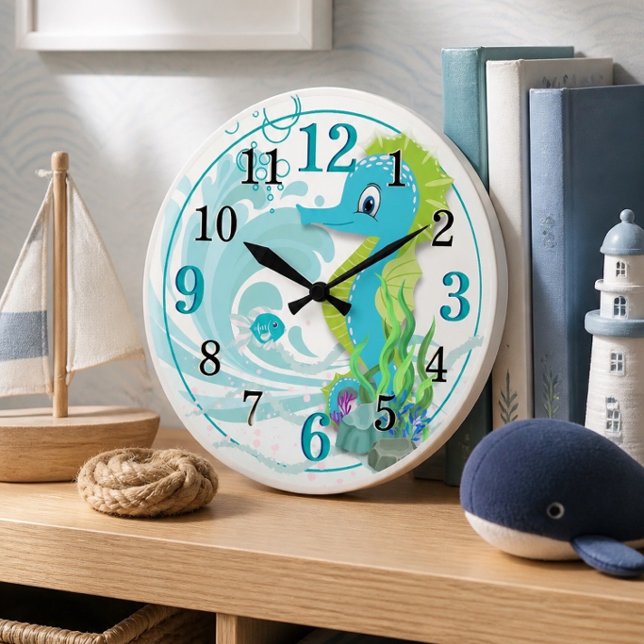 Hippocampe bébé | Horloge murale pour chambre d'en (Créateur téléchargé)