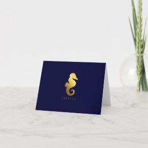 Hippocampe de marine et de feuille d'or de Faux