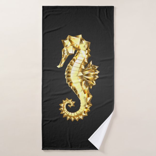 Hippocampe Polygonal Or (Serviette de bain)