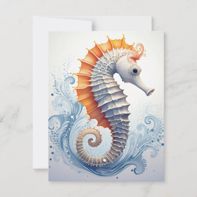 Hippocampe sur les vagues de l'océan (Devant)