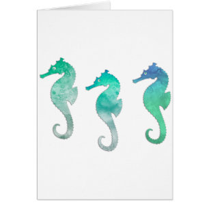 Hippocampes verts d'aquarelle