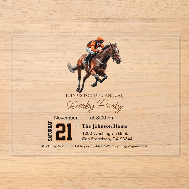 Hippodrome Anniversaire Derby Party Invitation (Recto)
