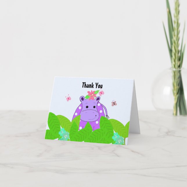 Hippopotame à pois violets Merci (Devant)