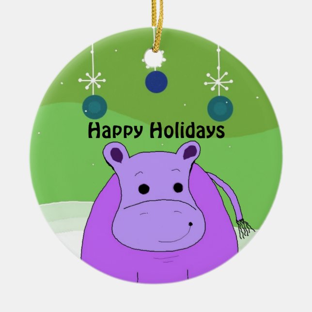 Hippopotame de dessin animé avec décorations de No (Devant)