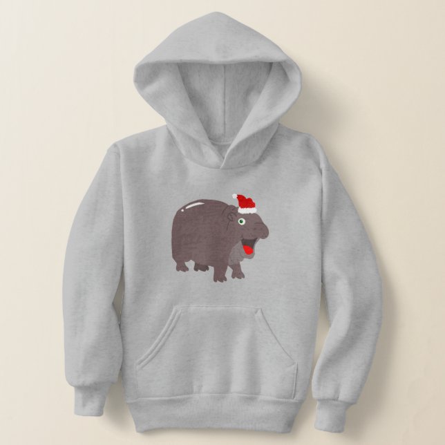 hippopotame de Noël de père Noël mignon (Poser)