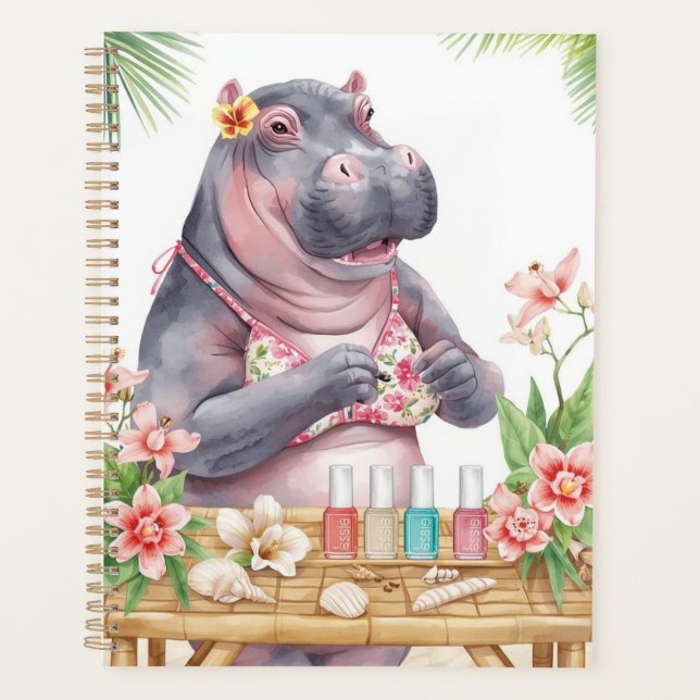 Hippopotame de Spa de Plage en Manucure de Bikini  (Devant)